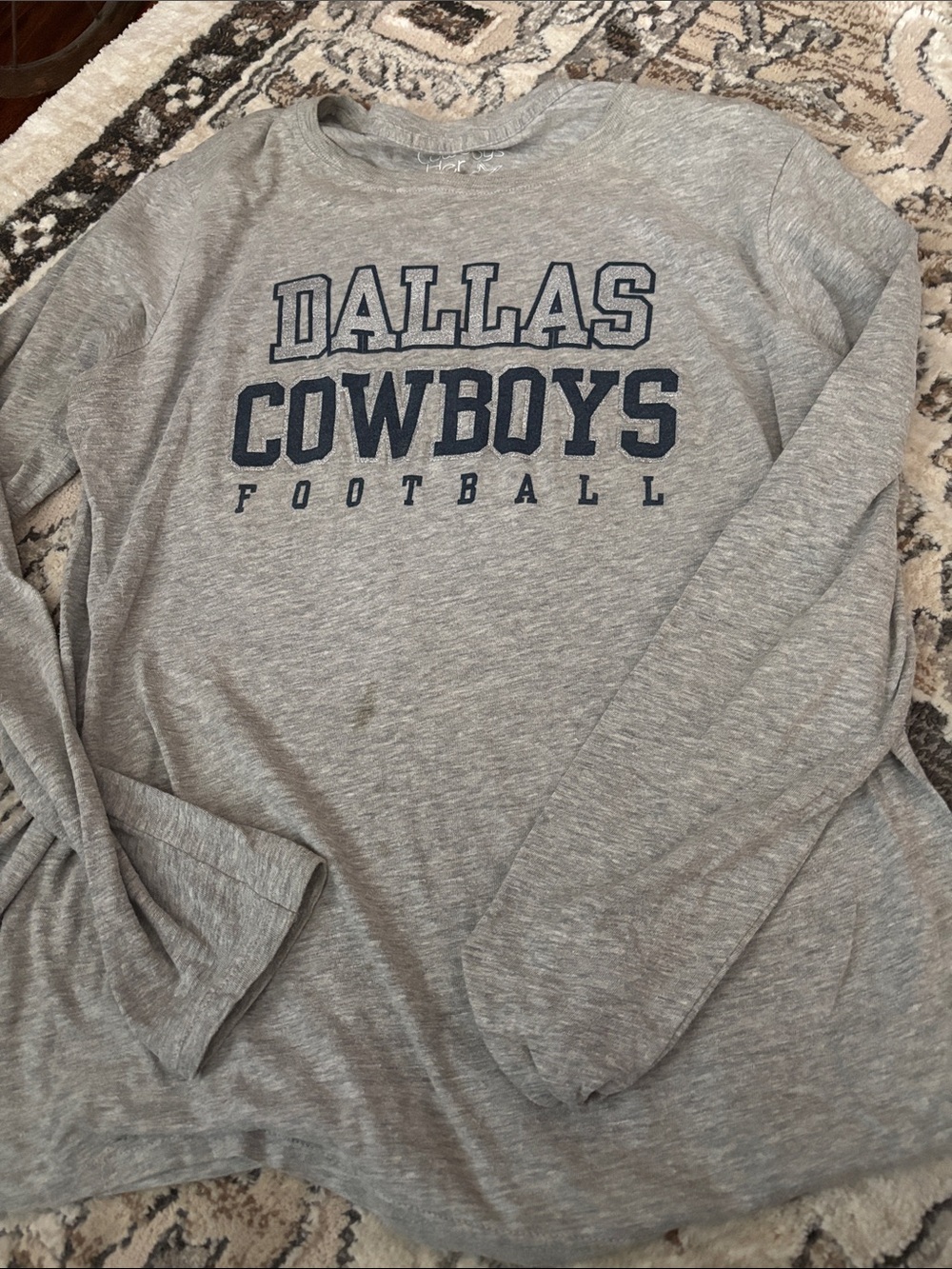 Dallas Cowboys Gray Football Long Sleeve Tee
